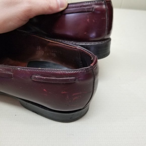 Allen Edmonds 10 GRAYSON Wing Tip Red Leather Tassel Dress Shoes Slip On Loafers - Picture 9 of 11